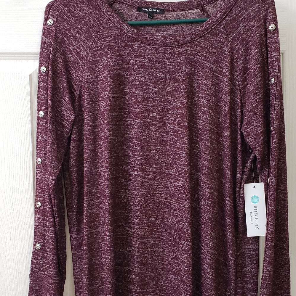 Pink Clover Maroon Top